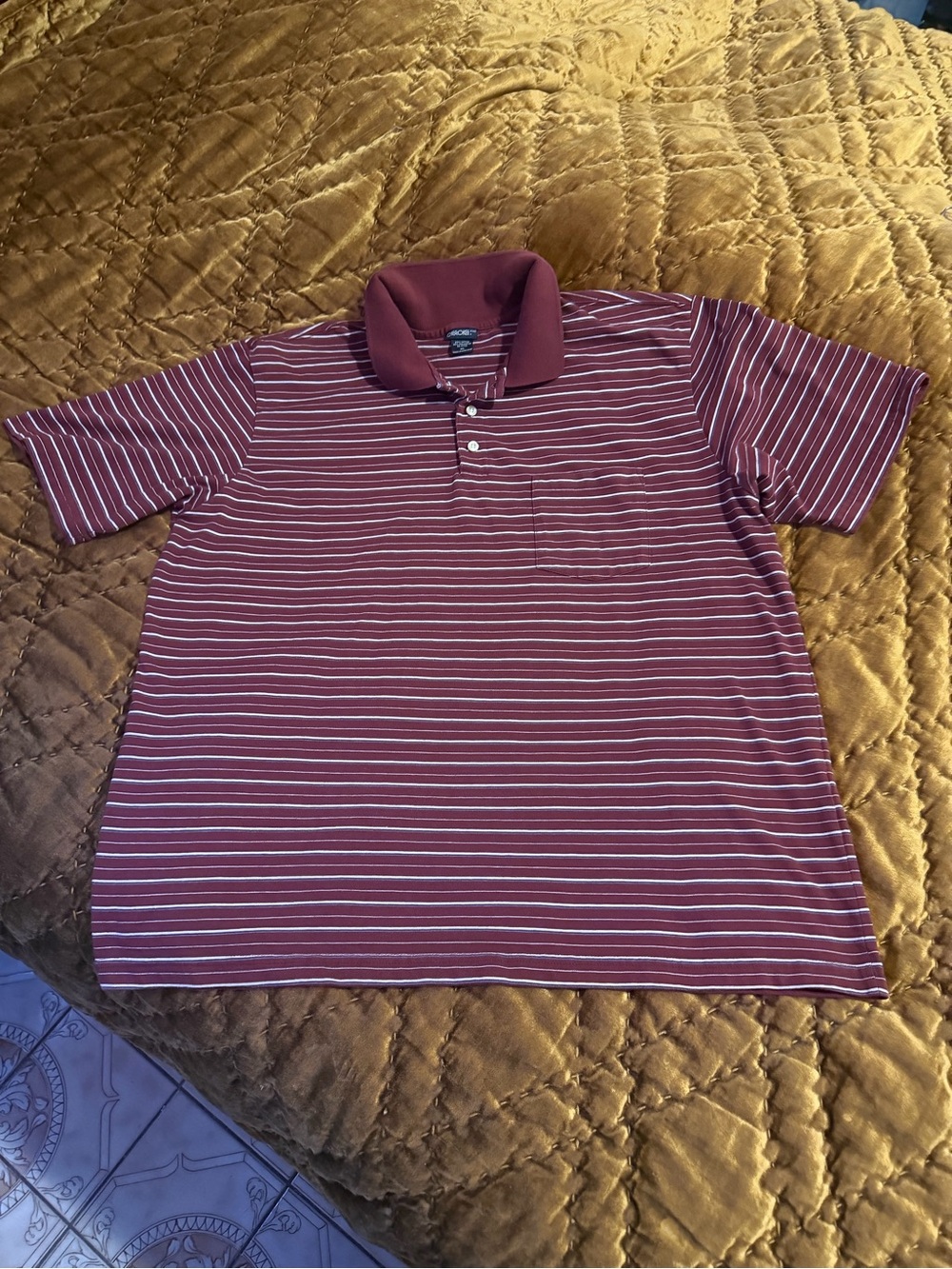 Cherokee Maroon Striped Polo Shirt
